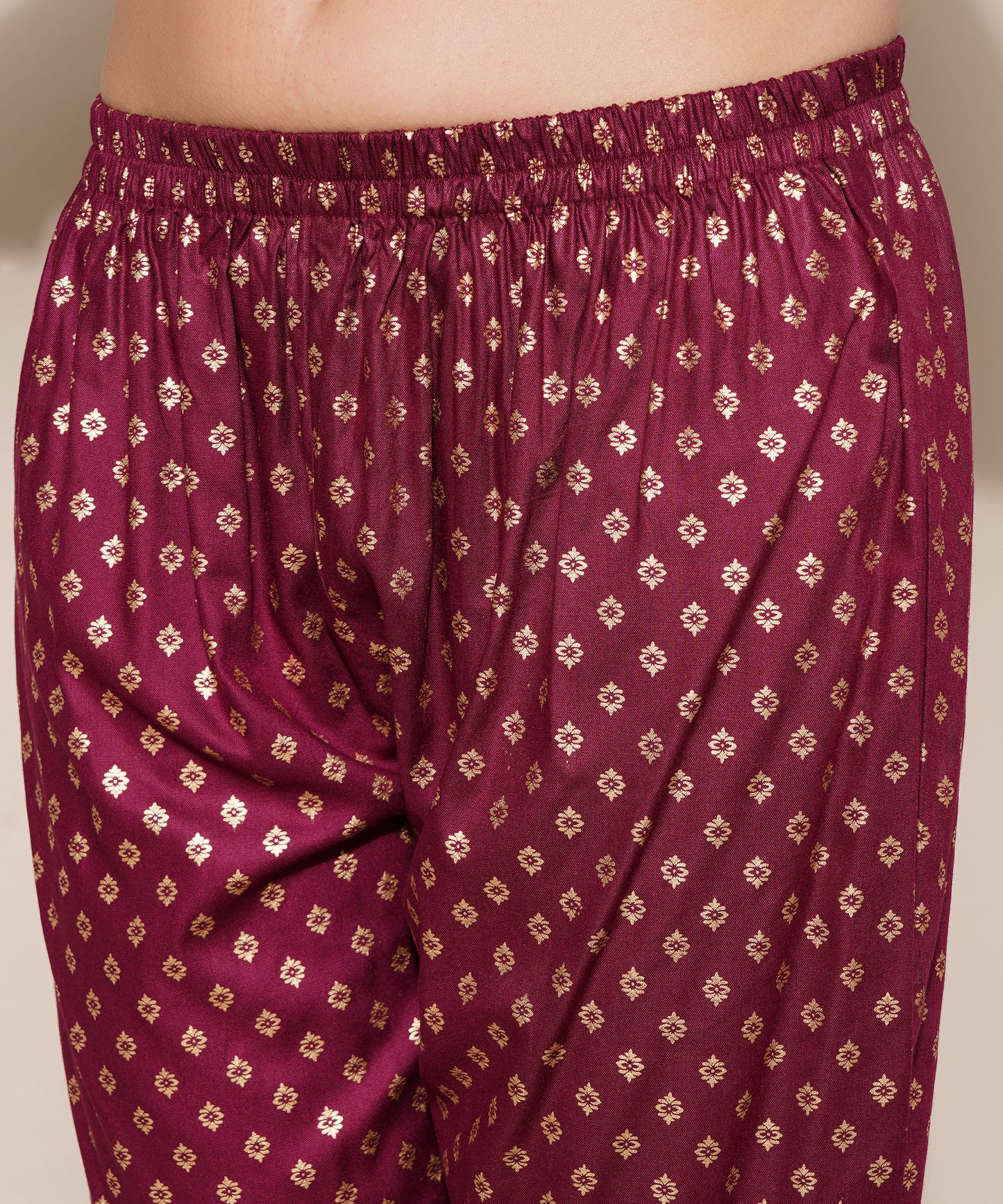 Anushil Anarkali Kurta Set with Dupatta Wine