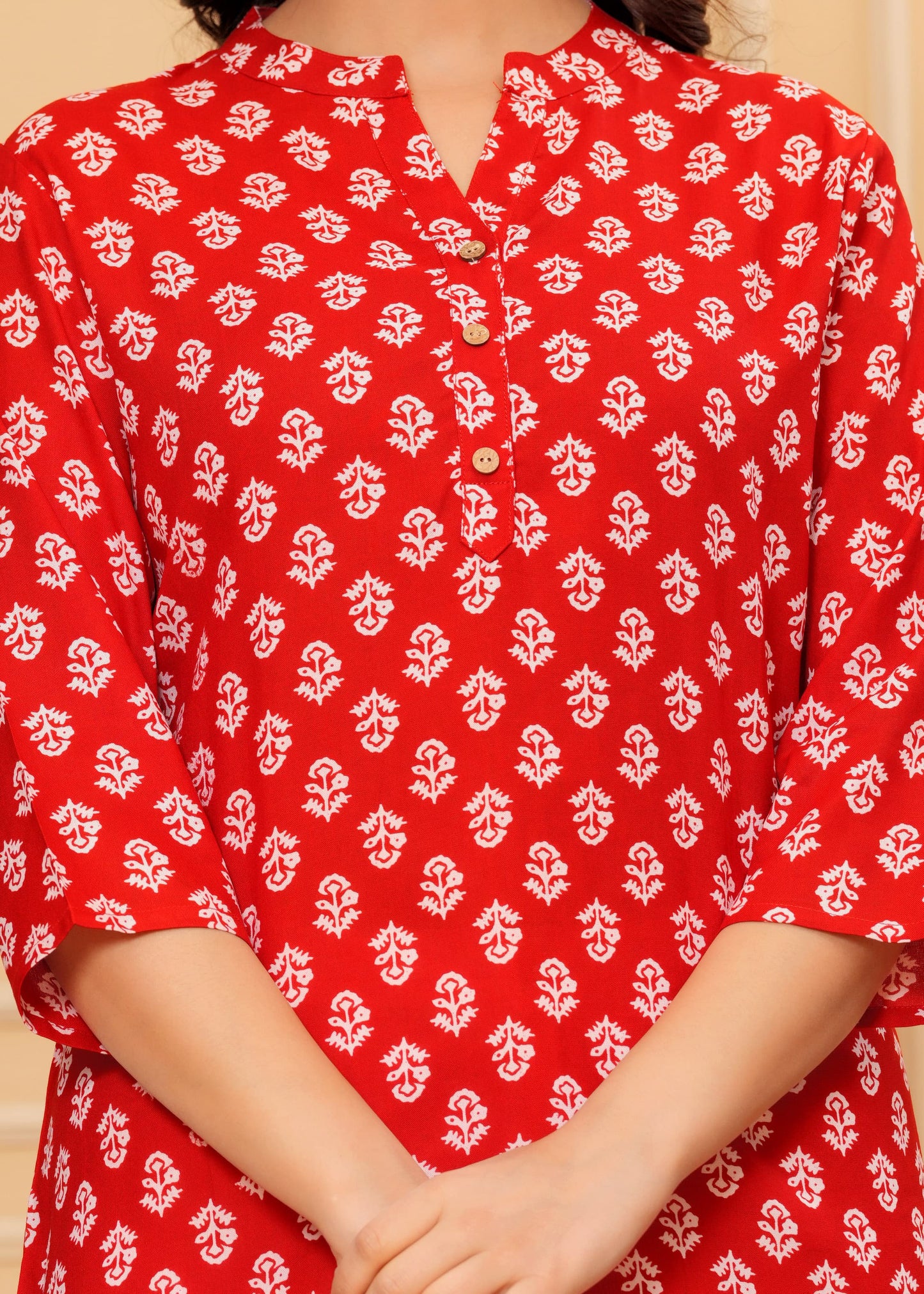 Women's Kurti & Tops| Stylish, Latest Cotton Kurti, Top Collection(Red)
