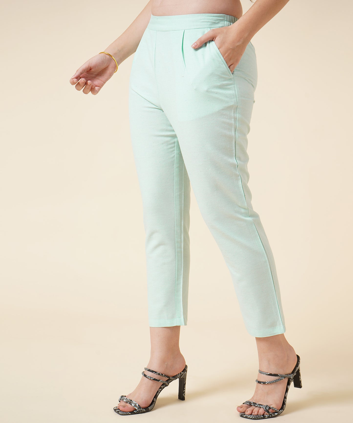 Ethnic Kurta Set With Pants, Check Design Pattern, Blue