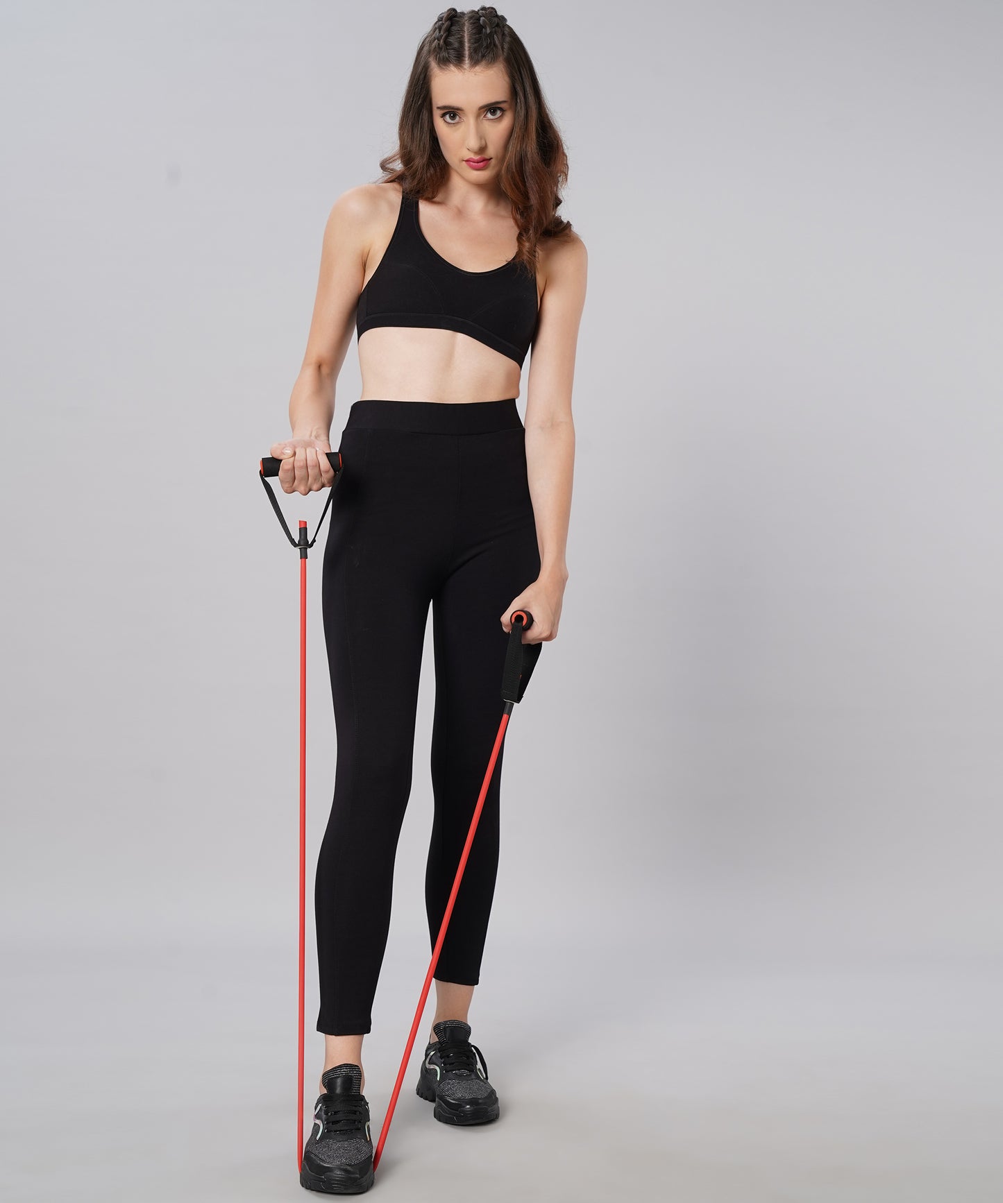 Ultimate Stretchable Jeggings with Pocket-Super-High Waisted Jeggings Yogapants Ankle Length(Black)