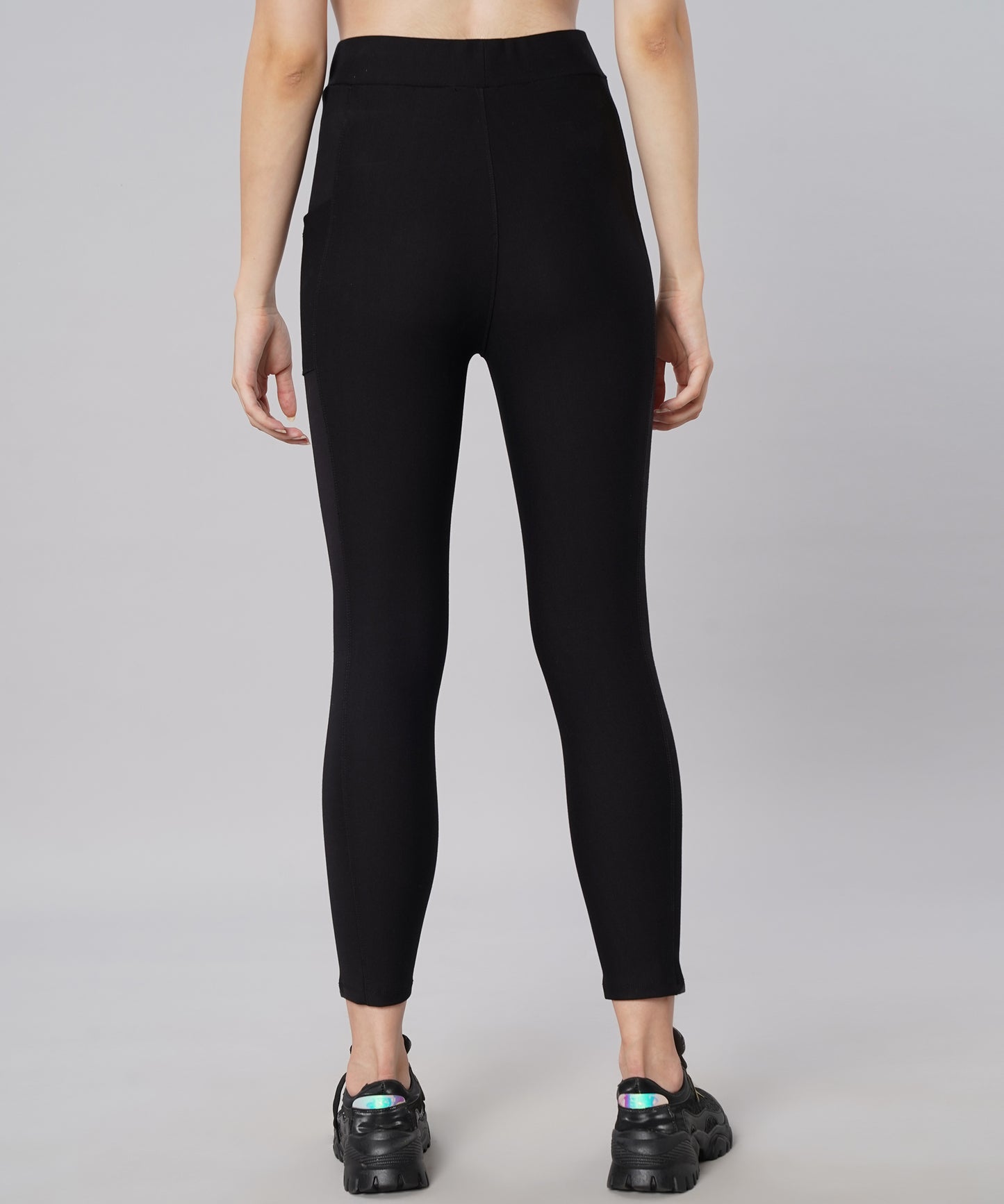 Ultimate Stretchable Jeggings with Pocket-Super-High Waisted Jeggings Yogapants Ankle Length(Black)