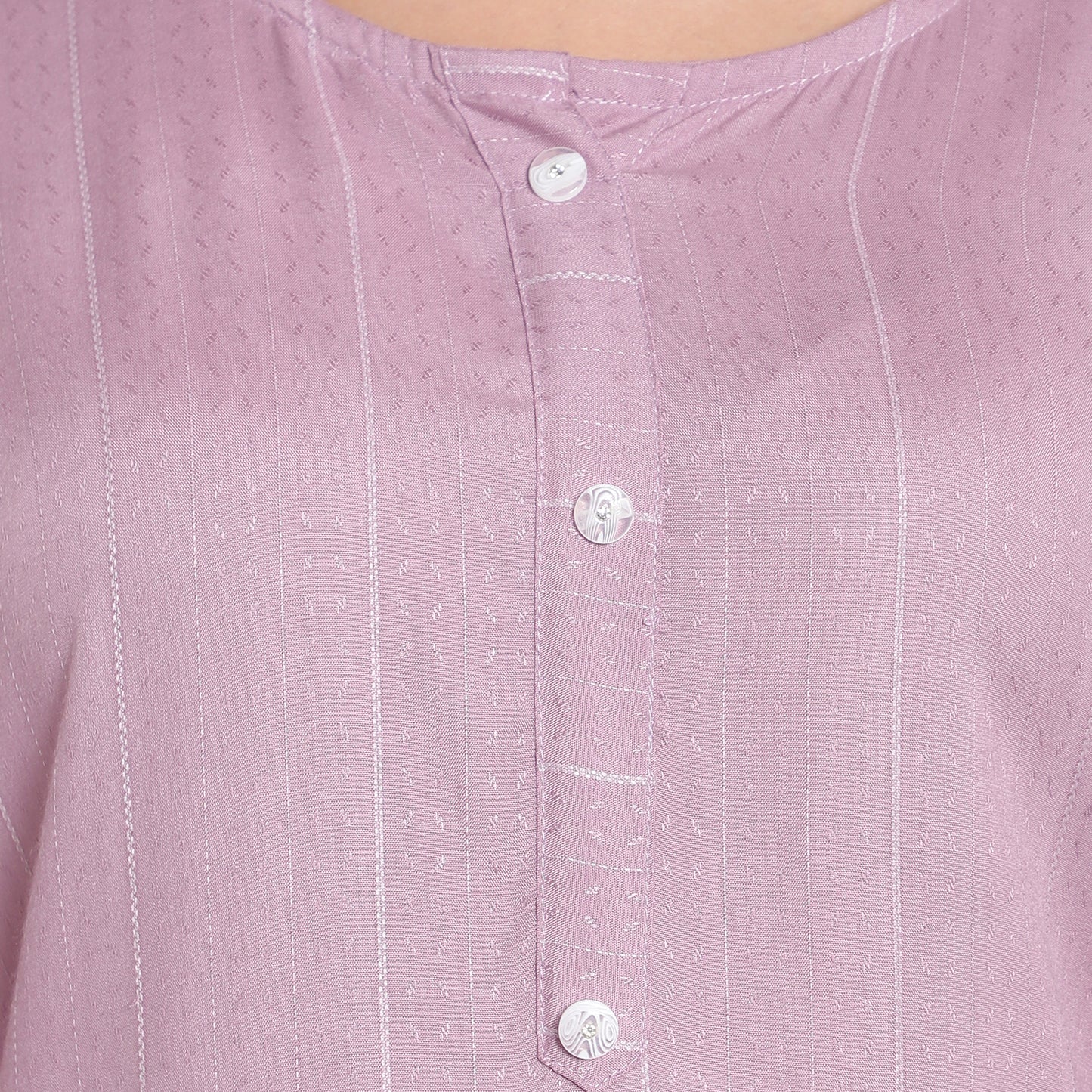 Cotton Rayon Kurta With Self Weaving Design, Purple A-511