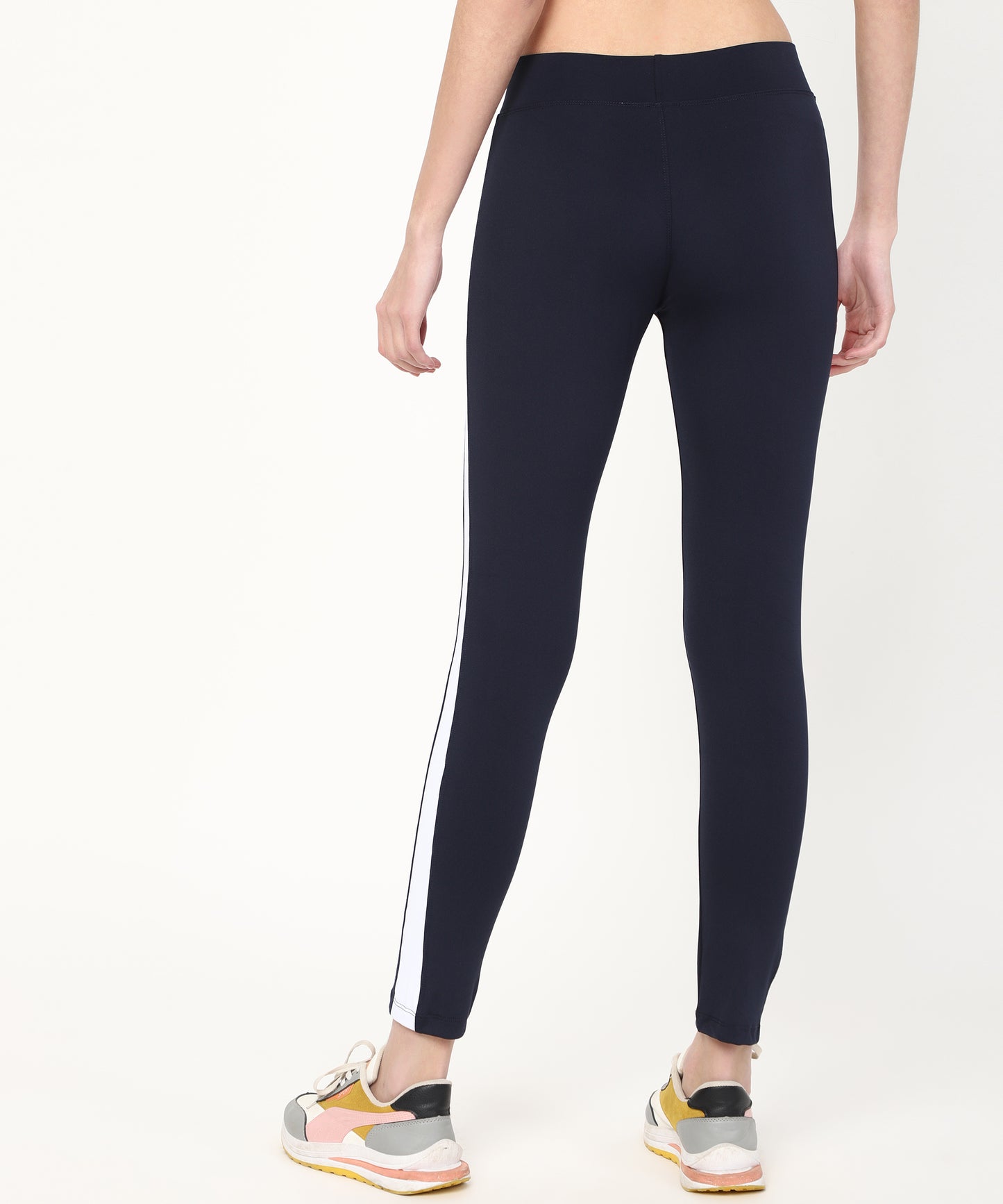 Ultimate Stretchable Jeggings with Stripe Design-Super-High Waisted Jeggings Yogapants Ankle Length(Blue)