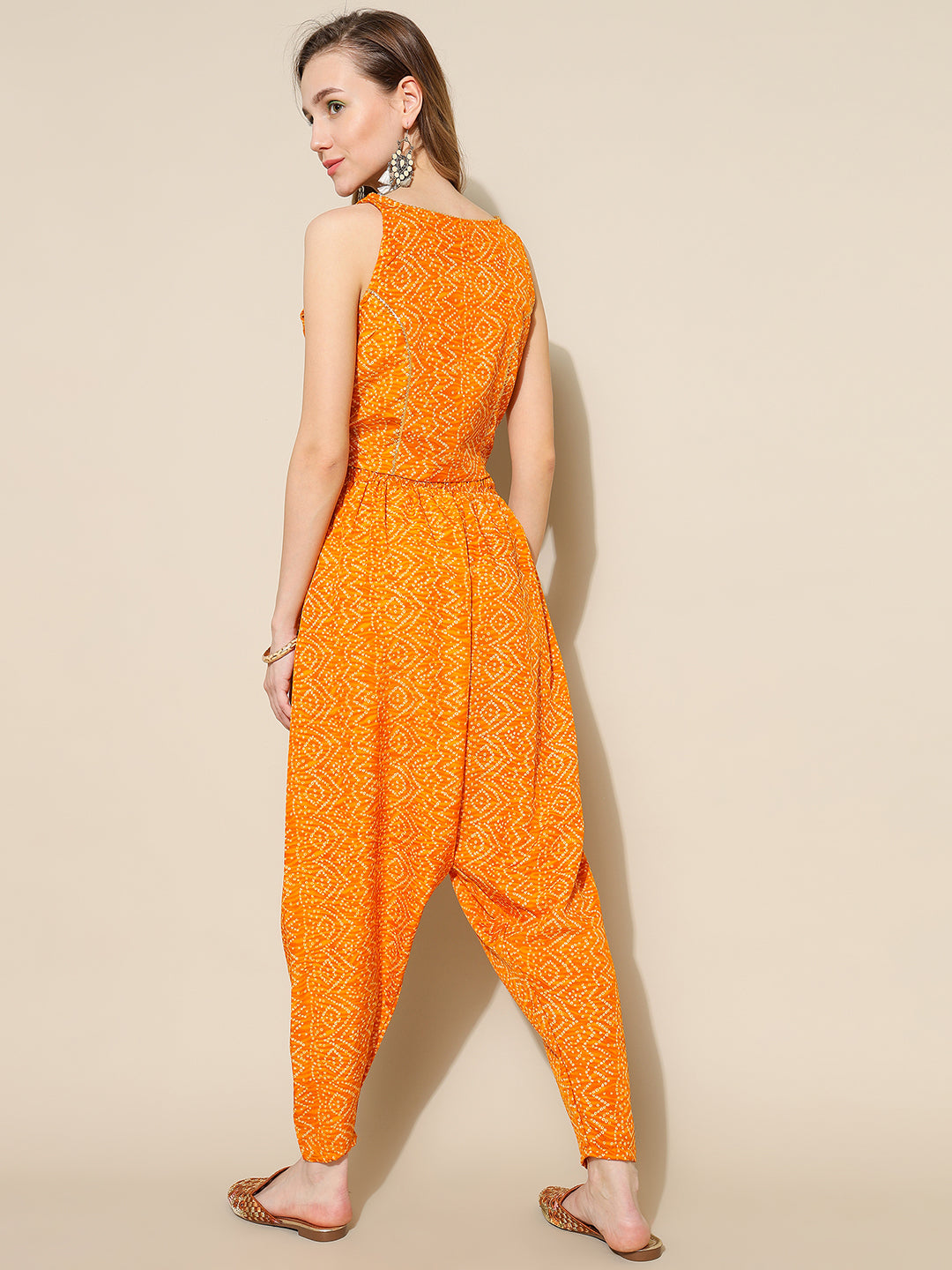 ANUSHIL Elegant Chundri Co-ord Set for Women - Perfect Ethnic Ensemble - Trendy Two-Piece Outfits(Yellow)