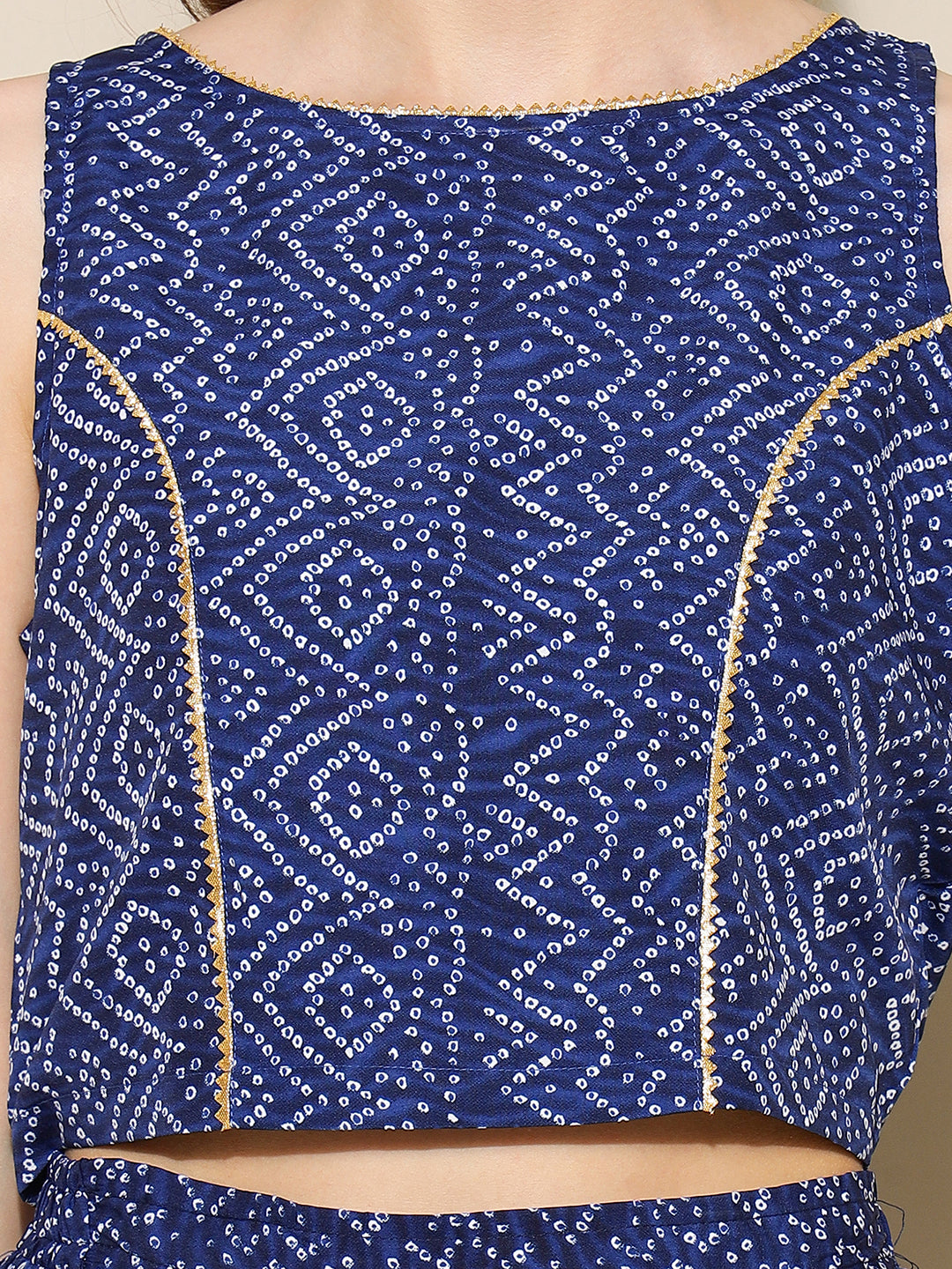 ANUSHIL Elegant Chundri Co-ord Set for Women - Perfect Ethnic Ensemble - Trendy Two-Piece Outfits(Blue)