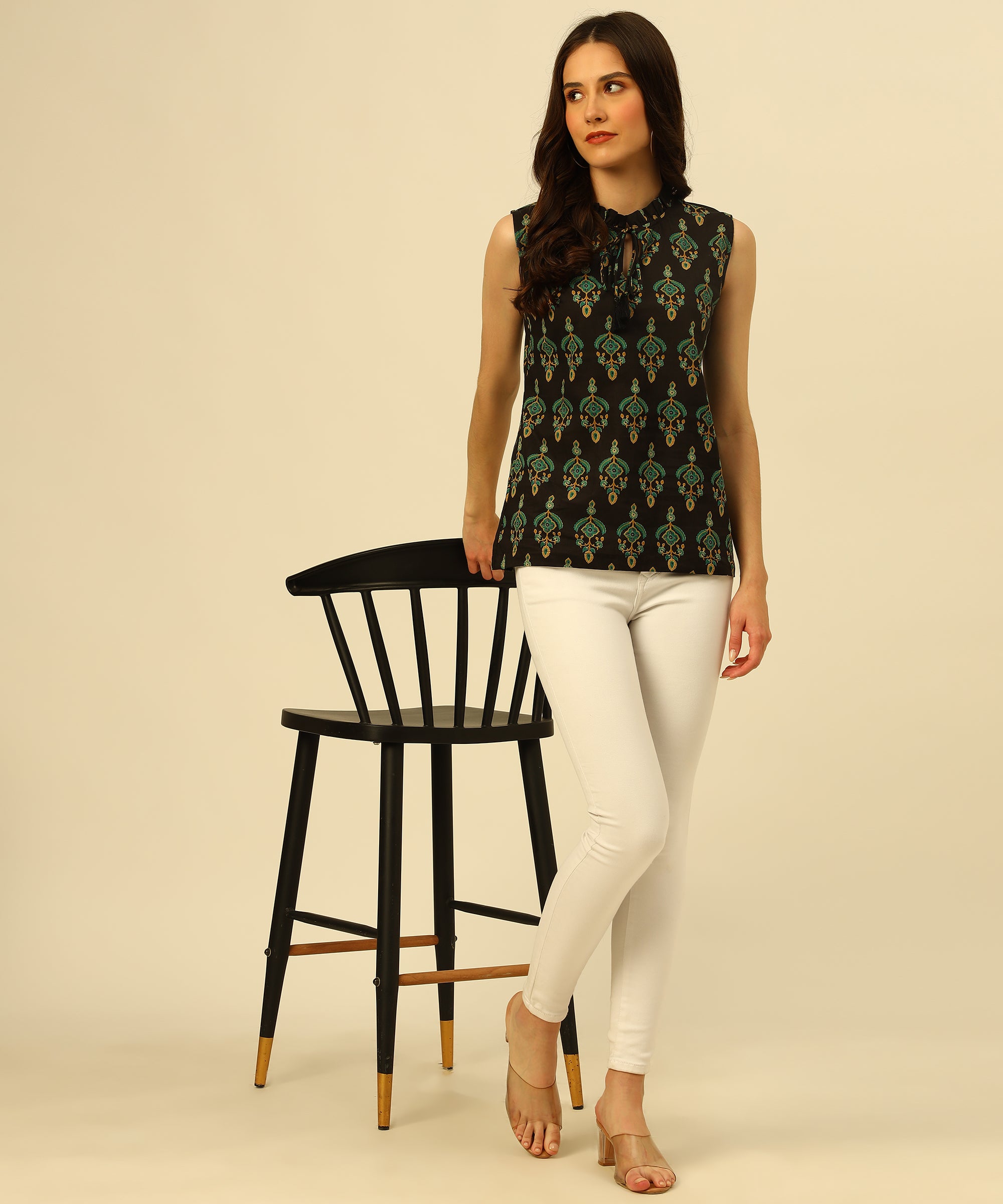 Simpler Times Sleeveless Button Down Top - White | Makk Fashions