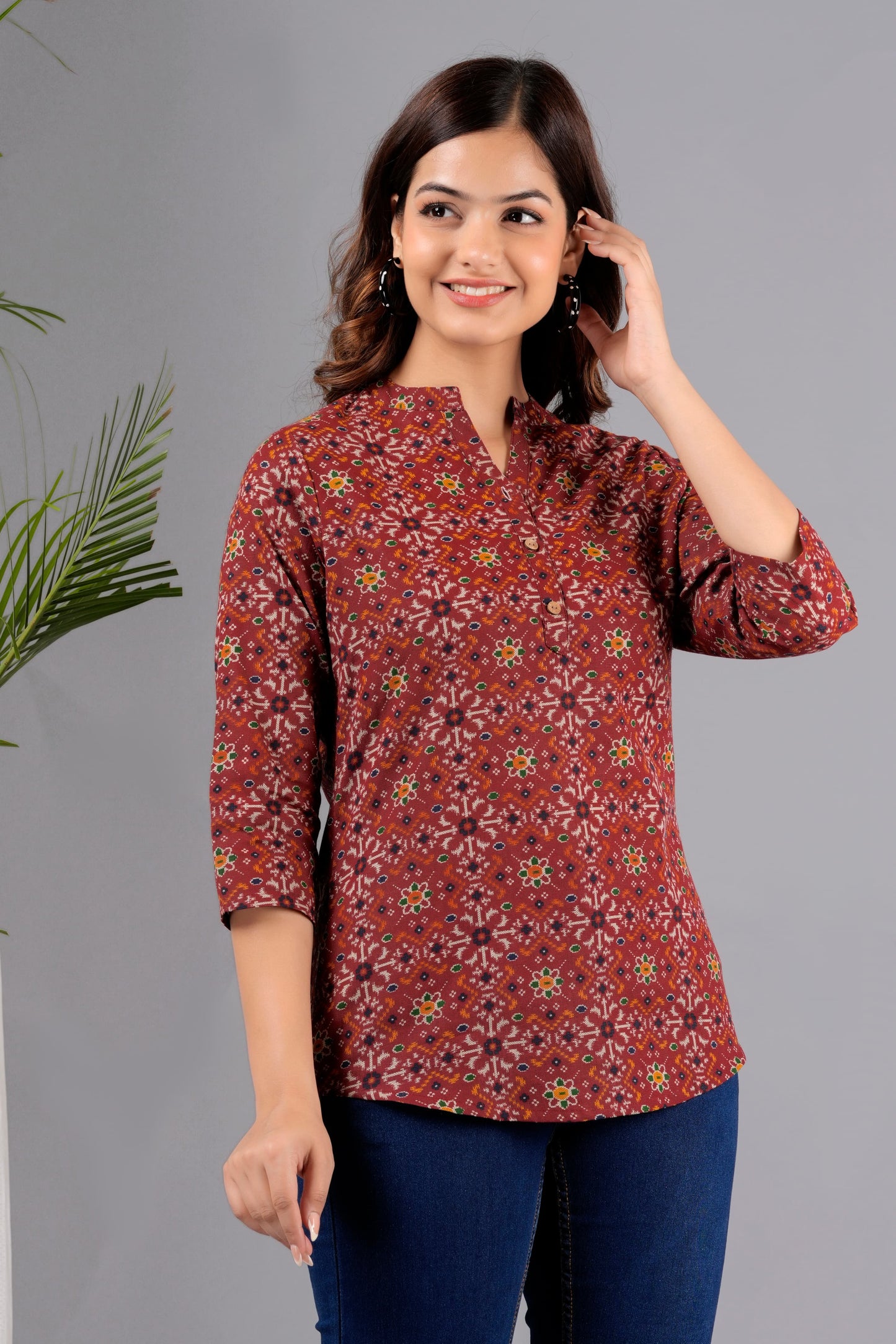 Women's Kurti & Tops| Stylish, Latest Cotton Kurti, Top Collection(Red)