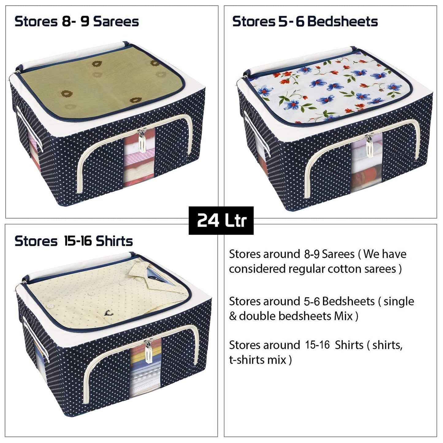 Living Storage Box Oxford Fabric Storage Boxes for Clothes, Blanket Cover (Pack of 1)