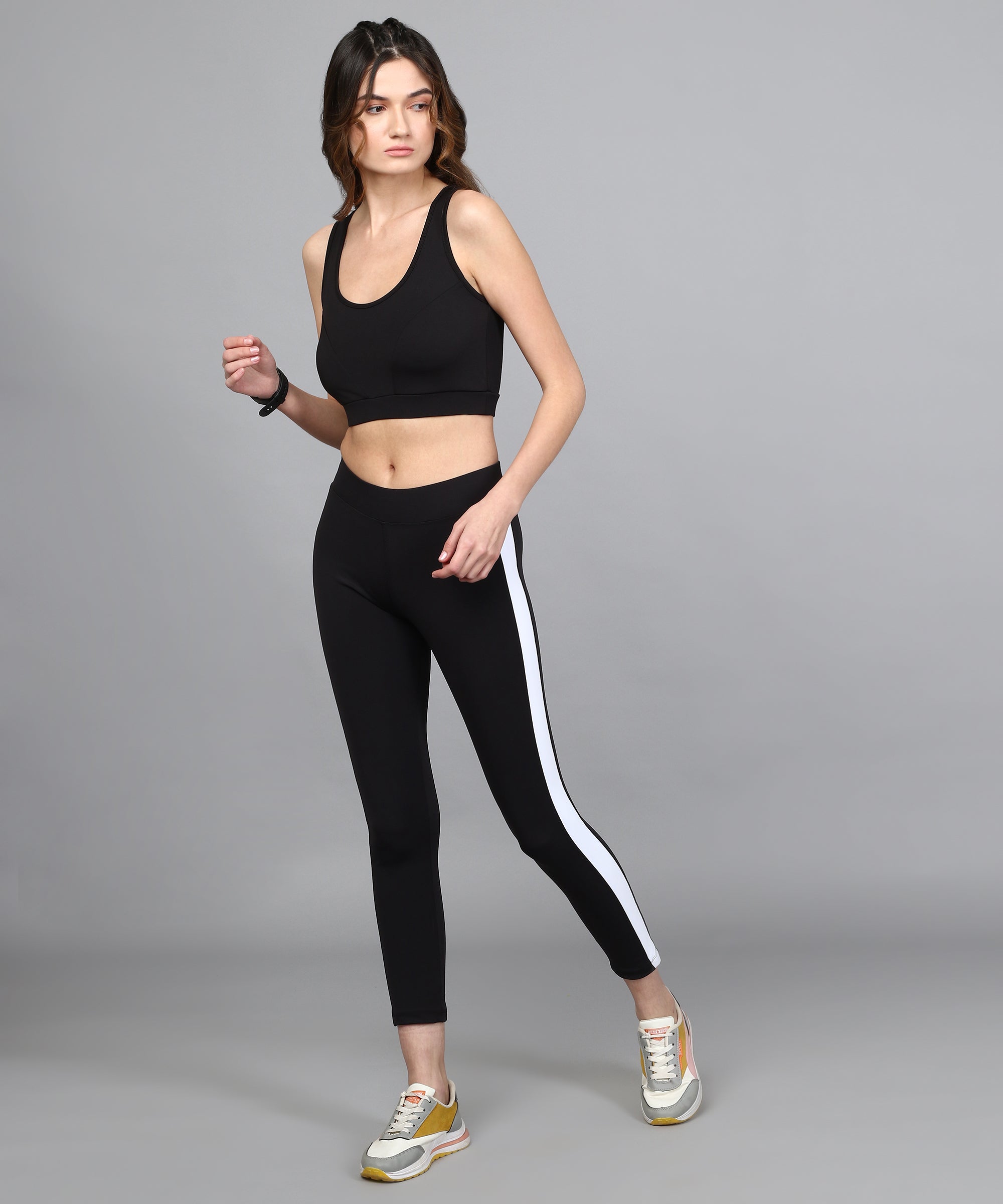 Buy Yoga Gym Dance Workout and Active Sports Fitness Side Striped Leggings  Tights for Women|Girls Online In India At Discounted Prices