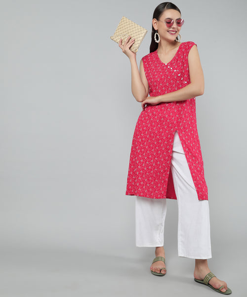 Sleeveless Plain Ladies Net Georgette Front Slit Kurti, Machine and Hand  Wash at Rs 250 in New Delhi