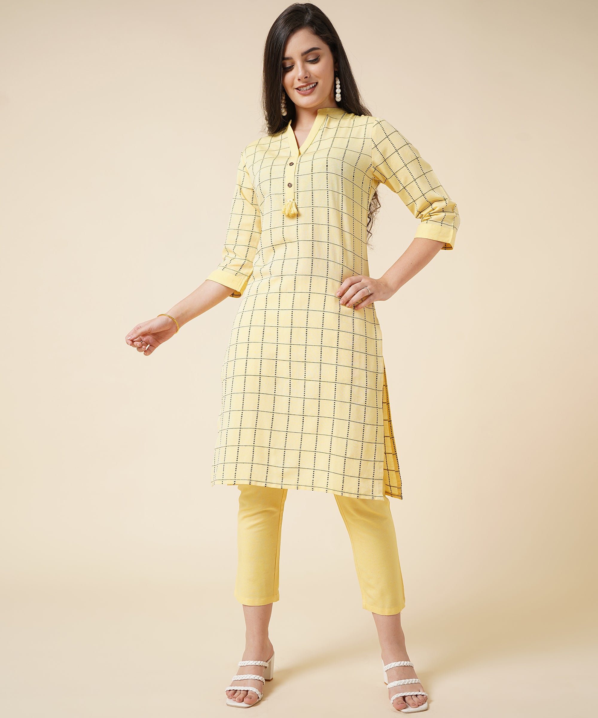 MIRARI Salwar Suits and Sets : Buy MIRARI Jaipuri Green Printed Kurta Pants  with Frill Sleeves Pom-Pom Details (Set of 2) Online | Nykaa Fashion.
