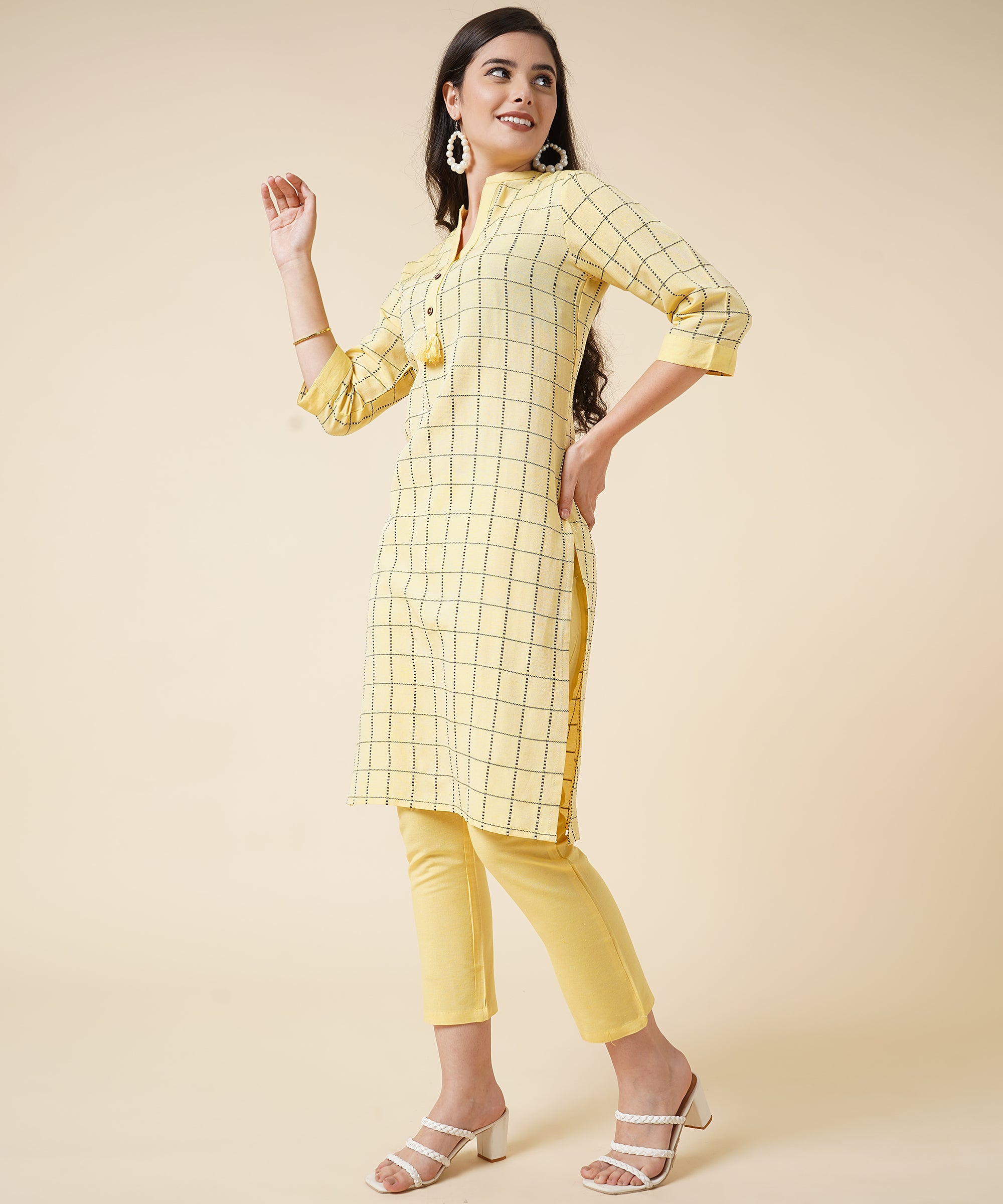 Buy Riara Women's Art Silk Kurti with Pant Regular Straight Suit Polka Dot Pattern  Kurta Set for Ladies (Medium, Chocolate Brown) Online at Best Prices in  India - JioMart.