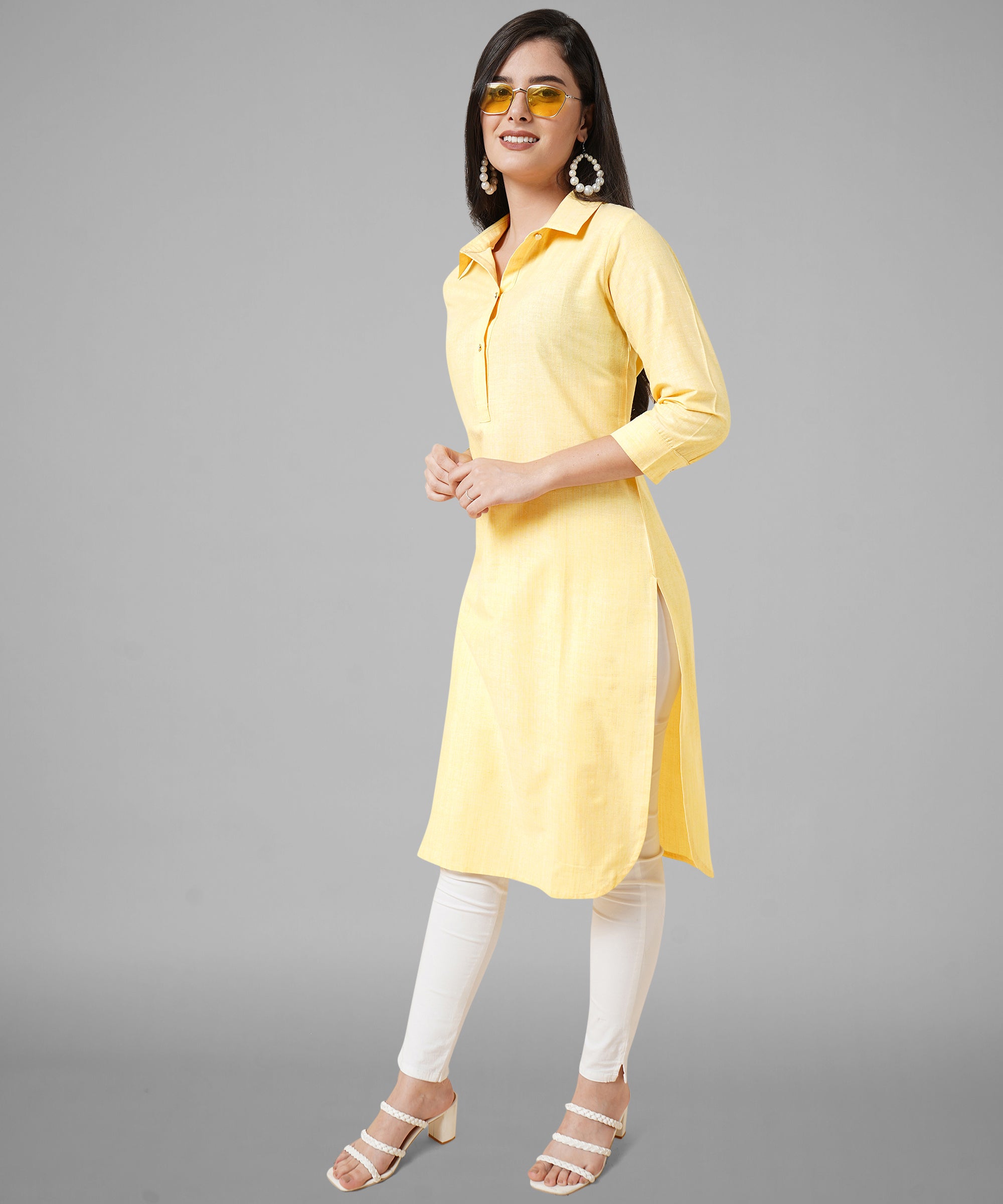 Daily Wear Pink Stand Collar Kurti at Rs.900/Piece in kolkata offer by Sana  Couture