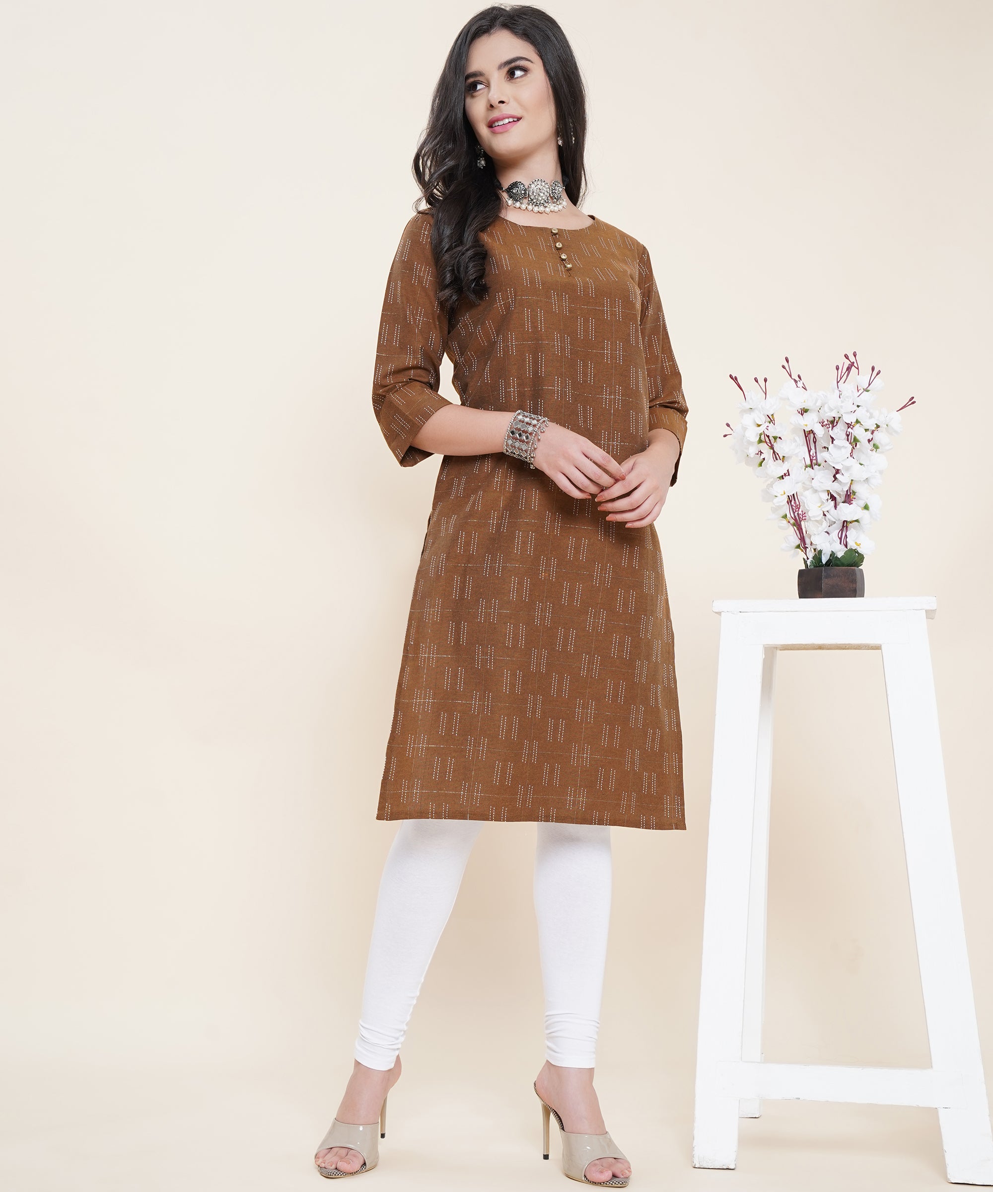 Buy Aarika Womens Brown Color Printed Kurti Pant Set Online at Best Prices  in India  JioMart